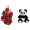 Arranjo de Flores Affetto di fiori vermelho + Urso Panda 25cm