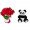 Buquê de Flores Loucura de amor + Urso Panda 25cm