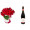 Buquê de Flores Loucura de amor + Vinho Frisante Cella Lambrusco Tinto 750ml