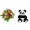 Buquê de Flores Colorido Alegre + Urso Panda 25cm