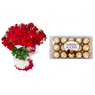 Buquê de Flores Loucura de amor + Ferrero Rocher